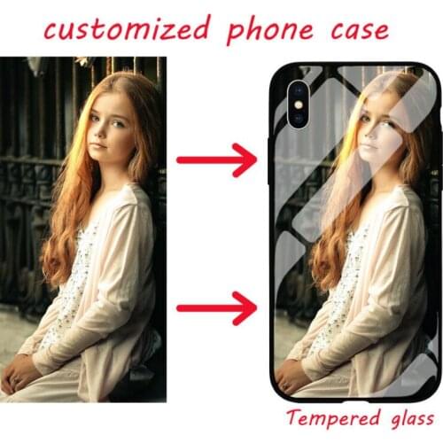 Tempered glass DIY Custom yourself photo Phone Case for iphone X XR XS MAX 7 6 6S 8 plus 11 12 pro max samsung s8 s9 s10 plus