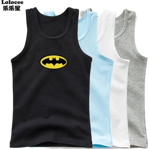 2021 Kids Singlet Sleeveless Shirt Cotton Cute Little Superhero Undershirt for Boy Vest Gyms Clothing Bodybuilding Tank Tops