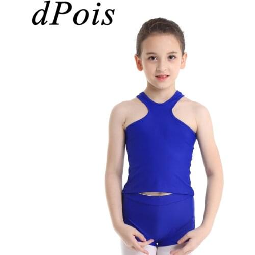 Children Kids Girls Ballerina Dress Outfit Gym Tank Top & Bottoms for Ballet Dance Gymnastics Leotard Workout Bodysuit Swimsuit