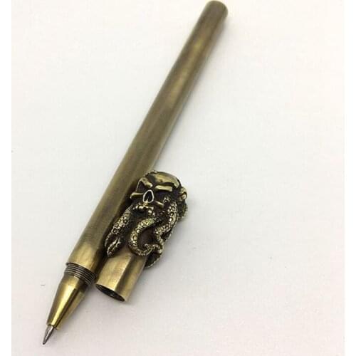 Ancient Brass Gel Pen Handmade Octopus Skull Gel Pen Birthday Gift Art Writing Pen