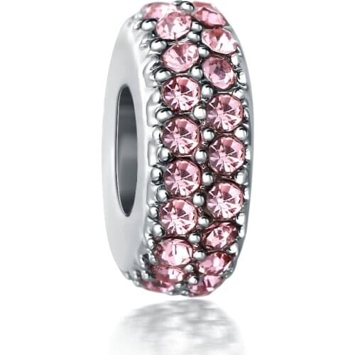 Exquisite DIY European Beads Rhinestone Beads Micro Pave Beads Fit Original Bracelets Clear Crystal Spacer Charms Precious Gifts