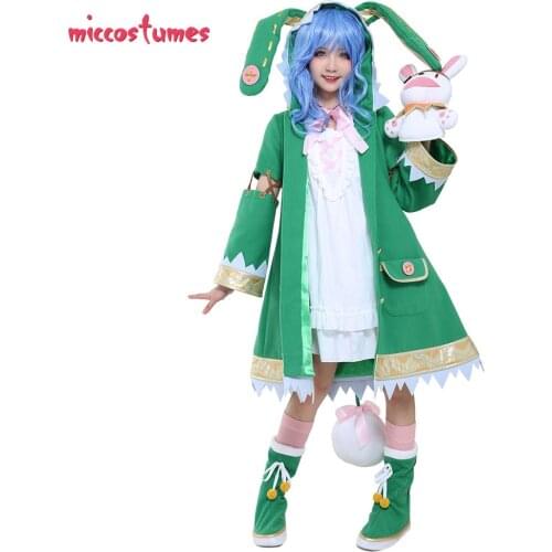 Yoshino Costume Date a Live Cosplay with Bunny Rabbit Hand Puppet Plush Doll