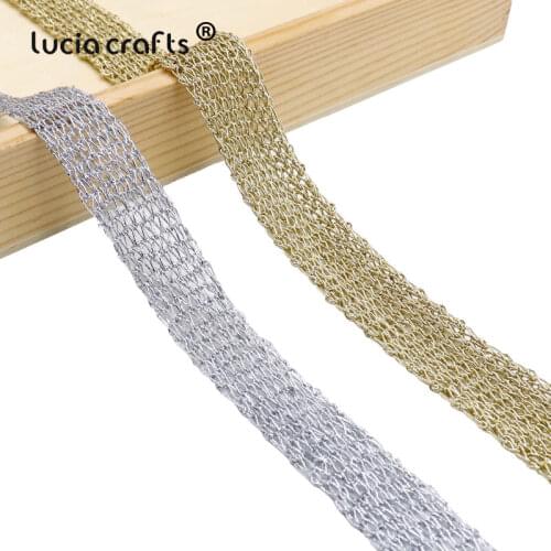 2yards/lot 20mm Double Face Gold Silver Glitter Ribbon DIY Sewing Supplies Gift Wrapping Christmas Ribbons Decorations P0807
