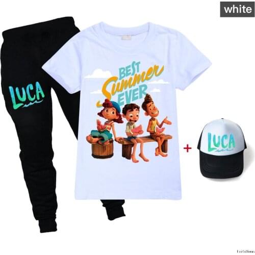 Luca baby boy clothes hat t shirt + pants 3 piece set boys camisetas navidad jogging enfant kids T shirts girls clothing sets