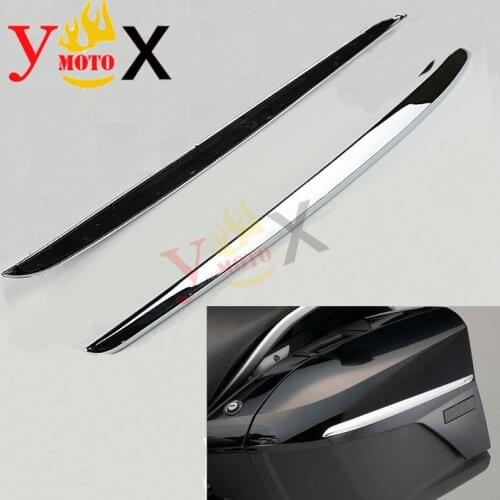 K48 Motorcycle 1 Pair Left & Right Chrome ABS Saddlebag Latch Trim Cover Side Case Decal Strip For BMW K1600GTL 2010-2016 2011