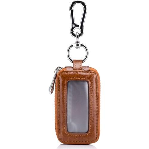 15PCS / LOT Double Layer Genuine Leather Mens Car Keys Wallets Key Holder Case Purse