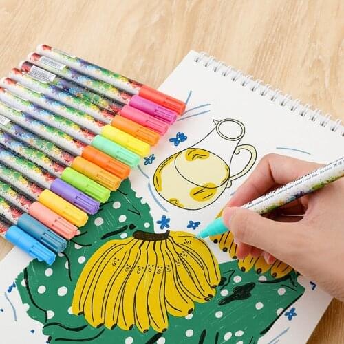 Acrylic Paint Marker Pen Set 24/36Color Art Markers for Stone Ceramic Rock Glass Metal Porcelain Wood Fabric Canvas Painting