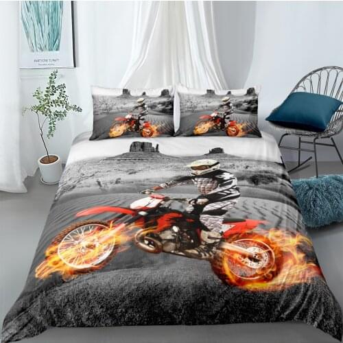 3D Motorbike Design Duvet Cover Set Bedding Sets comforter Cases Pillow Covers Full Double Single King Queen Size Bedding Sets