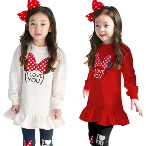 2020 New Children Clothing Sets Costumes for Kids Sport Suits Girls Clothes Sets Girls Dress+pants Cartoon Baby Girls Clothes