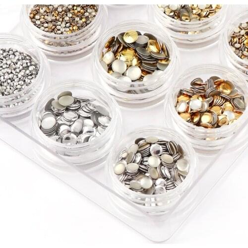 New Fashion 12Pcs/Set 100*130mm Punk Rivet Nail Tips Gold Silver Mixed Metal Nail Art Tips Fashion Metallic Nail Art Decoration