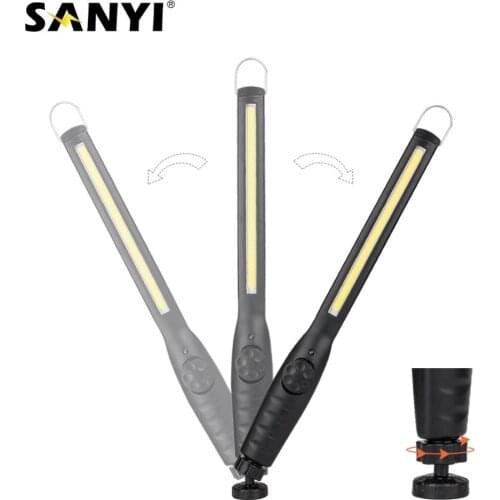 Portable COB Flashlight Torch USB Rechargeable LED Work Light Magnetic COB Lanterna Hook Hanging Lamp For Car Repair Camping