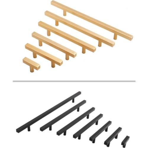 Cabinet Pulls Black Modern Square T Bar Diamter Kitchen Bathroom Cupboard Chest Drawer Handles And Knobs Hardware