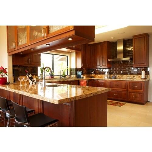 2016 traditional customized made solid wood kitchen cabinets wooden cabinets with island cabinets S1606194