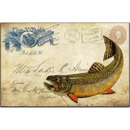 Vintage Fly Fishing Lures ART SILK POSTER Decorative Wall painting 24x36inch