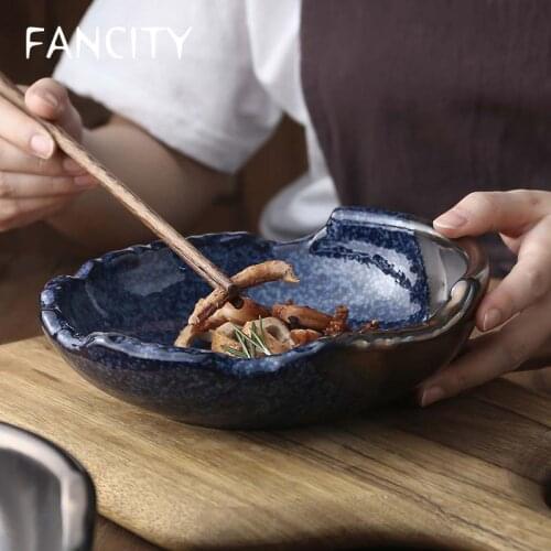 FANCITY High-end creative Japanese dishes, household ceramics, non-standard fruit salad dishes, rice dishes, dishes, hotel resta