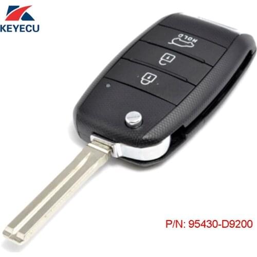 KEYECU Replacement Upgraded Flip Remote Car Key Fob 3 Button 434MHz ID60 6F Chip for KIA Sportage 2016-2017 P/N: 95430-D9200