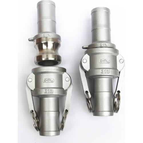 1/2" 3/4" 1" 1-1/4" 1-1/2" Hose Barb Camlock 304 Stainless Steel C + E Type Cam Lock Fitting Pump Adapter For Homebrew