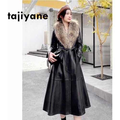 Fur Dog Raccoon Collar Real Fur Coat Female Genuine Leather Jacket Winter Coat Women Clothes 2021 Sheepskin Down Coat ZT4983