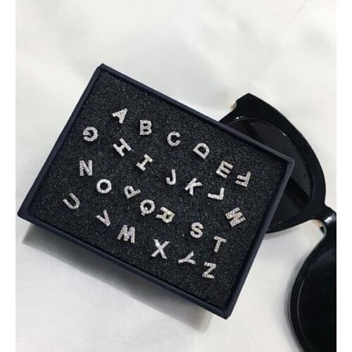 26 Letters Initial A to Z Cute Zircon 925 Sterling Silver Stud Earring For Women Girl Fahsion Jewelry Aretes De Mujer