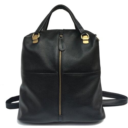 Womens backpack, high quality head layer cowhide soft fashion large capacity leisure backpack