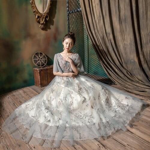 Fairy wooden style white embroidery flower vine gown Medieval dress queen Renaissance Gown vintage Victorian dress Belle