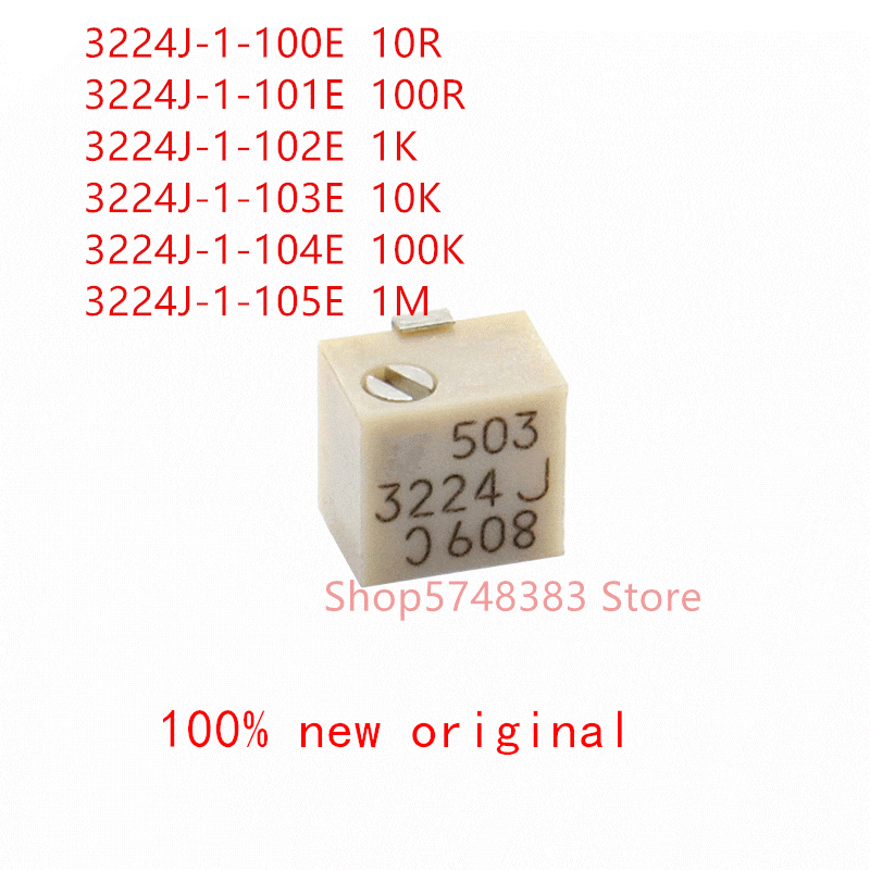10PCS/LOT 3224J-1-100E 3224J-1-101E 3224J-1-102E 3224J-1-103E 3224J-1-104E 3224J-1-105E 3224J-1 10R 100R 1K 10K 100K 1M