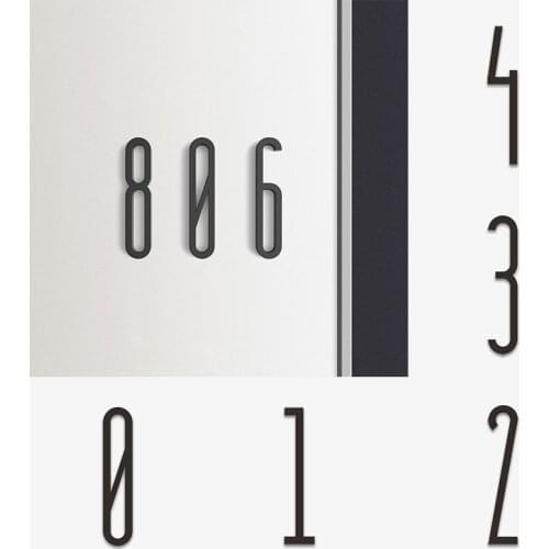 10cm Self Adhesive Modern Door Plaque Acrylic House Number Digits 0 to 9 Sticker Hotel Home Gate Door Sign Plate