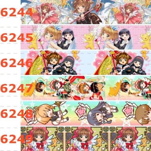 10yards -different sizes -Japanese cartoon cute girl pattern printed Grosgrain ribbon