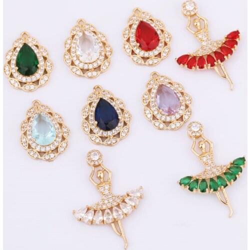 WHSOK 20Pcs Jewelry Accessories/DIY/Hand Made/CZ Charms/Girl Shape/Crystal Pendants For Necklace/Jewelry Findings & Components