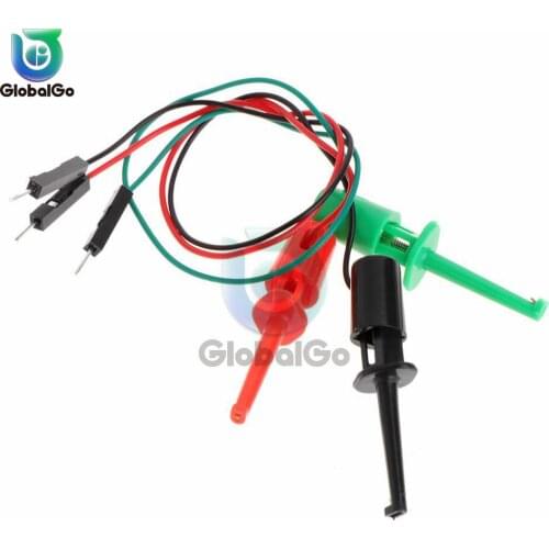 3 Pcs 20cm Transistor Tester Test Hook Test Clip With Male Head DuPont Line Electrical Test Work Hook Test Clip Instrumentation
