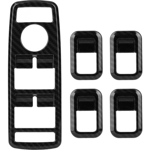 5Pcs Car Auto Carbon Fiber Window Switch Button Trim Cover Frame For Mercedes Benz A B C E Cla Gla Glk Ml Gle Class W204