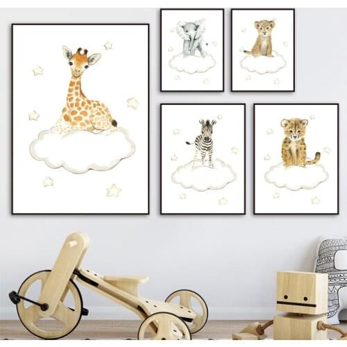 5D DIY Diamond Painting Lion Giraffe Elephant Leopard Wild Animal Mural Poster Kids Kindergarten Wall Nordic Room Decoration