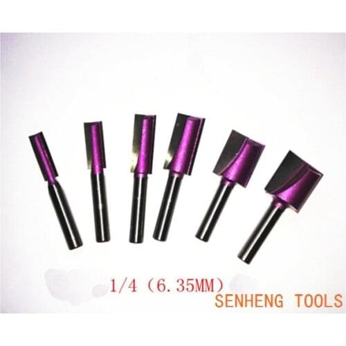 6pieces/set 1/4 6.35mm cleaning bottom woodworking tools cnc router bits