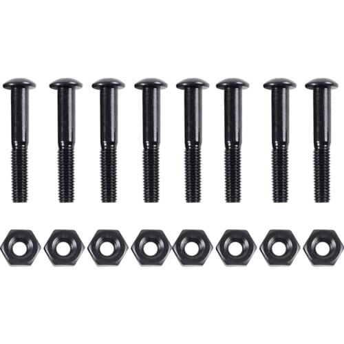 8 Pieces Carbon Replacement Skateboard Longboard Screw Nut Flat Head Attachment