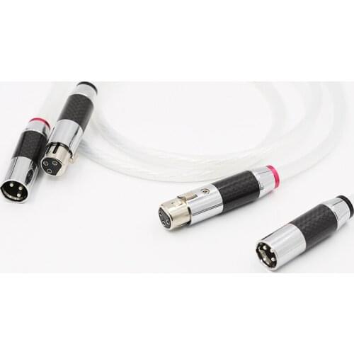 Audiocrast 5N pure copper silver plted audio interconnect cable with Carbon fiber XLR jack
