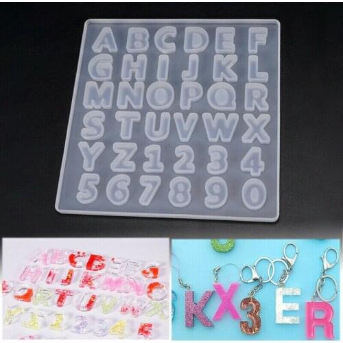 Uppercase Letter Silicone Mold Soft Number 0-9 Mold for UV Resin Alphabet A To Z Mold Epoxy Resin Art Supplies Resin Mold
