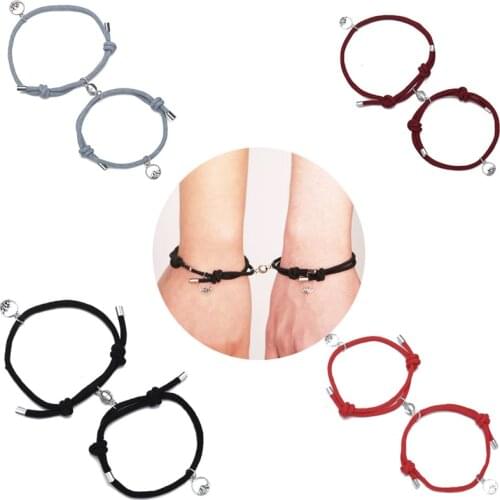 Personality Couple Magnet Attract Handmade Rope Bracelet Men Lovers Charms Bracelets for Women Best Frends Valentines Day Gift