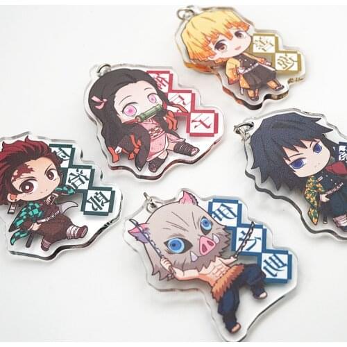 Demon Slayer: Kimetsu no Yaiba Anime keychain Kamado Tanjirou Nezuko Agatsuma Zenitsu Tomioka Giyuu Inosuke Acrylic Keychain