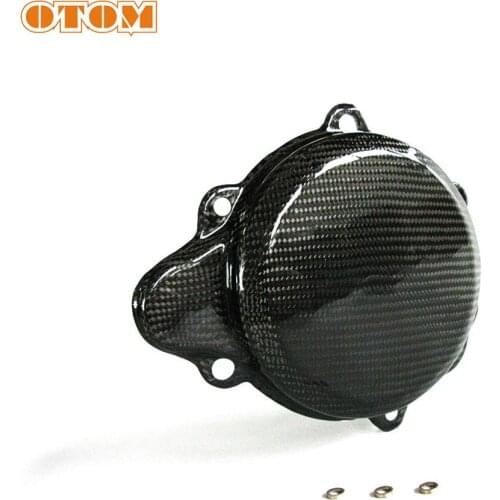 OTOM For HONDA Motorcycles Engine Case Protection Real Carbon Fiber Clutch Cover CRF250R 2013-2017 Pit Dirt Bike Motocross ATV