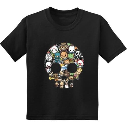 Horror Movie Killer Skull Cartoon Print Kids T shirt Summer Casual Funny Children Boys Clothes Baby Girls Short Sleeve T-Shirts