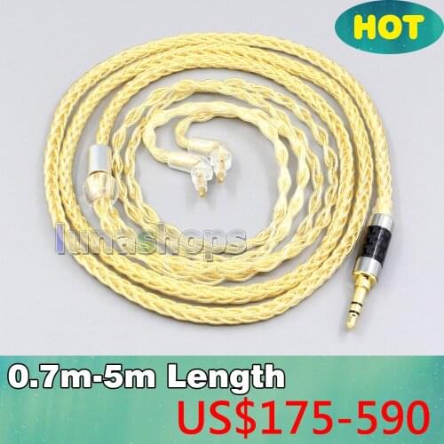 3.5mm 2.5mm 8 Cores 99.99% Pure Silver + Gold Plated Earphone Cable For Sony MDR-EX1000 MDR-EX600 MDR-EX800 MDR-7550 LN006506
