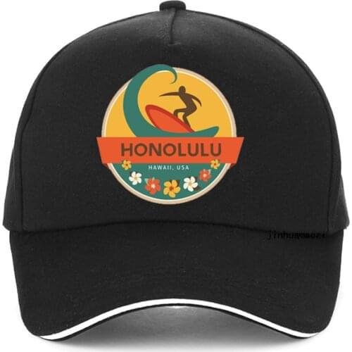 Surfing Honolulu Hawaii USA Flag printing Baseball cap summer outdoor Beach surf hat Unisex adjustable snapback hats bone