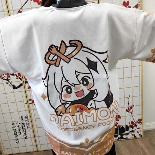 Game Genshin Paimon Impact Cosplay Project Costume Japanese Kimono Christmas Gift Anime Womens Top Adult Coat Warm Winter Haori