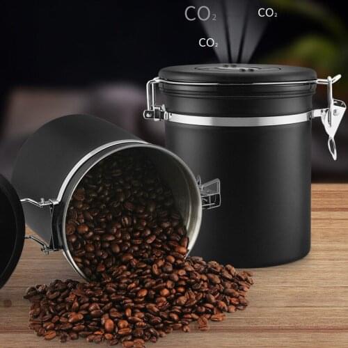 Coffee Storage Container Airtight Stainless Steel Storage Bottles Sealed Flour Sugar Coffee Beans Canister With Coffee Scoop