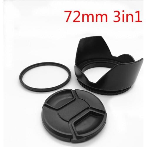 72mm Lens Hood Cap UV Filter for Nikon D80 D300S D7000 18-200mm 24-120mm
