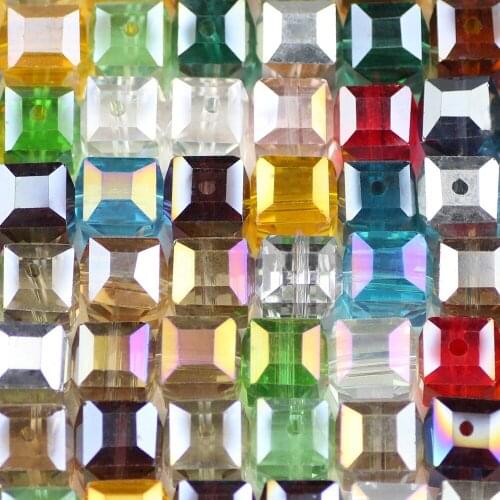 YHBZRET Square shape Upscale Austrian crystal beads spacer 10mm 10pcs glass ball Loose beads for Jewelry making bracelet DIY