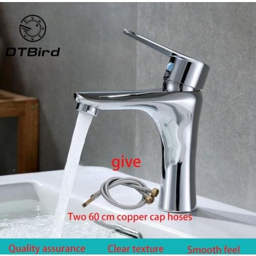 Copper base vertical lifting cold and hot basin faucet single hole cold and warm toilet, bathroom, basin Hotel mixing faucet