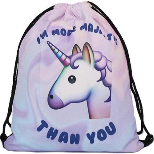 Mutilcolor Fashion School Drawstring backpack Bag Shoe Backpack Polyester women solid drawstring bags bolsa cordones mochila