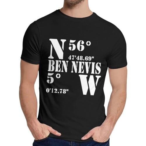 Moutain Hiking Climbing Ben Nevis Peak T Shirt Crewneck Fashionable Man Pure Cotton Classic T-shirt