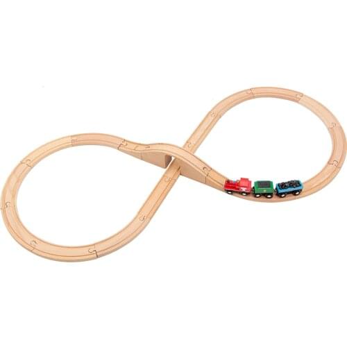 Wooden Train Track Set Compatible for Wooden Track Circular Orbit Assemble Accessories Train Puzzle Toys for Children